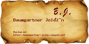 Baumgartner Jolán névjegykártya